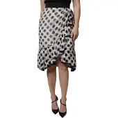 Dolce&Gabbana Gestippelde Ruffle Midi Wikkelrok