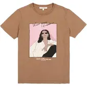 Garcia Shirt donkerbeige / karamel / rosa / zwart