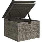 vidaXL 9-delige tuinmeubelset met kussens, grijs, polyrotan, acaciahout