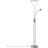 QAZQA Moderne vloerlamp staal met leesarm incl. LED en dimmer - Divo