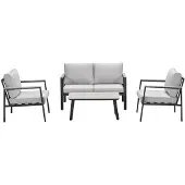 Garden Impressions Solea loungeset 4-delig - donker grijs
