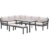 Garden Impressions Markus lounge dining set 4-delig links - desert sand
