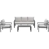 Garden Impressions Durban loungeset 4-delig - donker grijs - desert sand