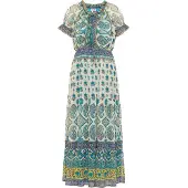 Usha Jurk gemengde kleuren / wit