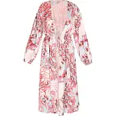 IZIA Kimono beige / lichtblauw / bruin / pink