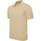 Cappuccino Italia Polo SS Caorle Cable Knit Polo Beige