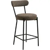 House Nordic Barkruk Badalona bouclé | teddystof bruin 39x90x46 cm eetkamerstoelen | NADUVI
