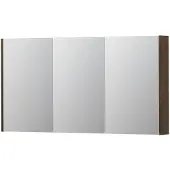 Ink SPK2 Spiegelkast 3 Deuren - 140x74cm - Fineer Chocolate - Spiegels, Spiegelkasten - 8718835093037