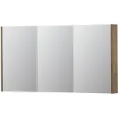 Ink SPK2 Spiegelkast 3 Deuren - 140x74cm - Naturel Eiken - Spiegels, Spiegelkasten - 8718835092900