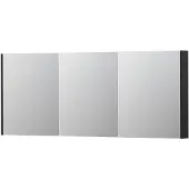 Ink SPK2 Spiegelkast 3 Deuren - 180x74cm - Mat Zwart - Spiegels, Spiegelkasten - 8718835093419