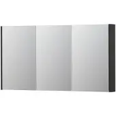 Ink SPK2 Spiegelkast 3 Deuren - 140x74cm - Mat Antraciet - Spiegels, Spiegelkasten - 8718835092825