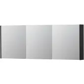 Ink SPK1 Spiegelkast 3 Deuren - 160x60cm - Mat Zwart - Spiegels, Spiegelkasten - 8718835102135