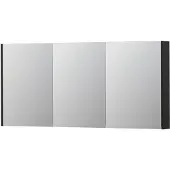 Ink SPK2 Spiegelkast 3 Deuren - 160x74cm - Mat Zwart - Spiegels, Spiegelkasten - 8718835093136