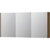 Ink SPK2 Spiegelkast 3 Deuren - 160x74cm - Massief Eiken Chocolate - Spiegels, Spiegelkasten - 8718835093358
