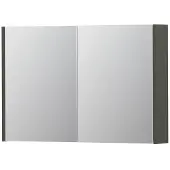Ink SPK1 Spiegelkast 2 Deuren - 90x60cm - Mat Beton Groen - Spiegels, Spiegelkasten - 8718835101121