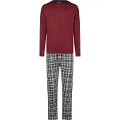 Phil&Co. Pyjama lang ' Great Bay ' grijs / bordeaux