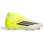 Adidas F50 League Mid Gras / Kunstgras Voetbalschoenen (MG) Neongeel Zwart Rood