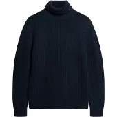 Superdry Heren Merchant Store marine gestructureerde coltrui (XXL), Casual, Acryl, Lange mouwen, Marineblauw M6110584A