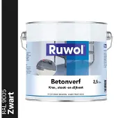 Ruwol Betonverf Zwart (RAL 9005) 2,5 liter