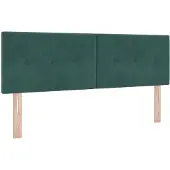vidaXL LED Hoofdbord met LED-stripverlichting Groen 144 cm Fluweel