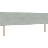 vidaXL LED Hoofdbord Lichtgrijs 180 cm Fluweel