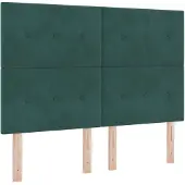 vidaXL LED Hoofdbord met LED-stripverlichting Groen 144 cm Fluweel