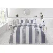 Purest Home dekbedovertrek Chambray Stripe denim - polykatoen - lits-jumeaux