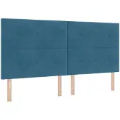 vidaXL LED Hoofdbord met LED-stripverlichting Blauw 200 cm Fluweel