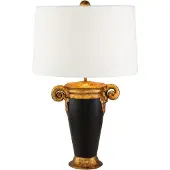 ELSTEAD Tafellamp Gallier, zwart, Woon-/ Eetkamer, Kunststof, Tafellamp
