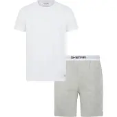 G-Star Pyjama kort 'Slate' grijs gemêleerd / zwart / wit