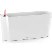 Lechuza DELTA PREMIUM 20 - Plantenbak - met uitneembare binnenbak - met bewateringssysteem - ALL-IN-ONE set met LECHUZA-PON - hoogglans wit