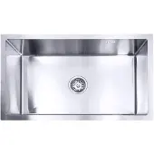 Lendo Online Spoelbak voor keuken 740x440x200mm (74x44x20cm) RVS - Roestvrij staal - Wasbak met waterafvoersysteem - Gootsteen + bevestigingshaken Binnenmaat 69x39cm