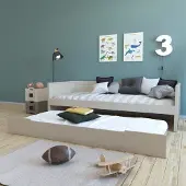 Bln kids Bedbank Leonard BLN-kids Beige 90x200 incl. Onderbed