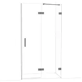 Maxaro Diamond Douchedeur | 110 cm Zwart metaal Helder glas Draaideur
