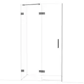 Maxaro Diamond Douchedeur | 110 cm Zwart metaal Helder glas Draaideur