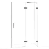 Maxaro Diamond Douchedeur | 120 cm Zwart metaal Helder glas Draaideur