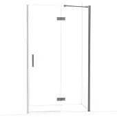 Maxaro Diamond Douchedeur | 120 cm Zwart metaal Helder glas Draaideur
