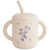 Mushie Training Cup met Rietje Lilac Flowers