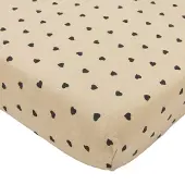 Meyco Hoeslaken Babybedje Sweet Heart Sand/Black 60x120