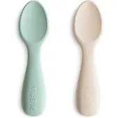 Mushie Lepels Siliconen Small Cambridge Blue/Shifting Sand 2st