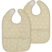 Meyco Baby Ginkgo slab met opvangbakje - 2-pack - soft sand