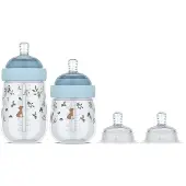 Mepal Mio Starterset babyflessen 3-delig Little Dutch - Anti-koliek - Spiraalontwerp voorkomt verstopping - Siliconen van medische kwaliteit - Forest Friends