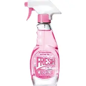 Moschino Pink Fresh Couture, damesparfum, 100 ml, niet navulbaar, met tonen van zwarte bes, grapefruit, dalia, hyacint, granaatappel, roos, ambroxan, cederhout en muskus