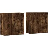 vidaXL Dressoirs 2 st 79x38x80 cm bewerkt hout gerookt eikenkleurig