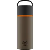 24Bottles Drinkfles 'Spin' bruin / zwart