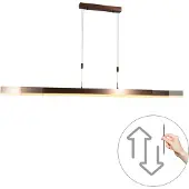 QAZQA Moderne verstelbare hanglamp donker brons incl. LED dimbaar - Lamba
