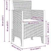 vidaXL Tuin Eettafel Set 5 st Bruin Polt riet