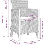 vidaXL Tuin Eettafel Set 5 st Bruin Polt riet