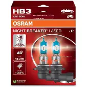 Osram Night Breaker Laser - 9005 / HB3 halogeen autolampen – tot 150% meer licht en 150m zicht - 9005NL-2HB - set 2 lampen
