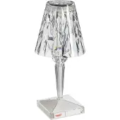 Kartell LED tafellamp Batterij, 30cm, transparant, IP54 Battery, helder / transparant, Slaapkamer, Kunststof, Design